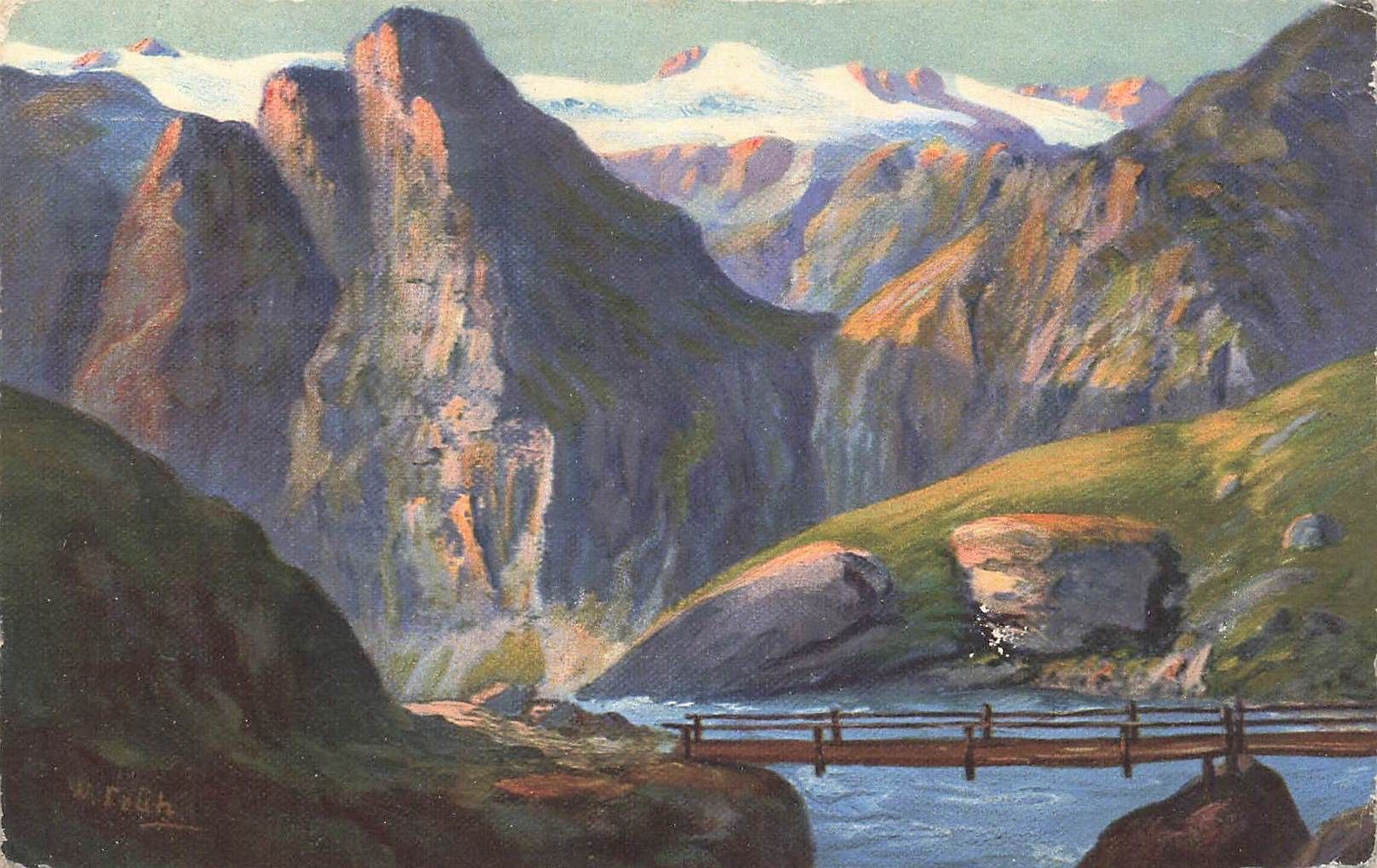 Cartoline postali: Alpe Robie e Basodino con ghiacciaio – Usato da Biasca venduto da Blenio71
