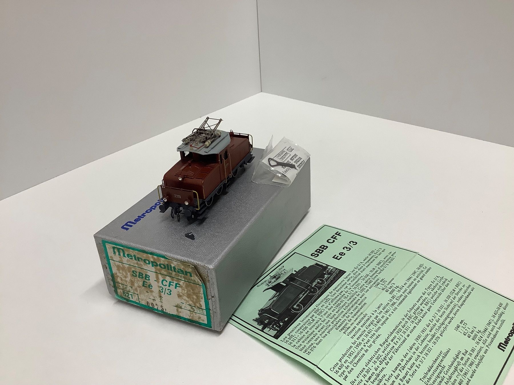 Metropolitan Modellini di ferrovie: Metropolitan H0 Ee3/3 SBB, 521,  Bespielt mit Verpackung – Usato da Chur venduto da Michalis