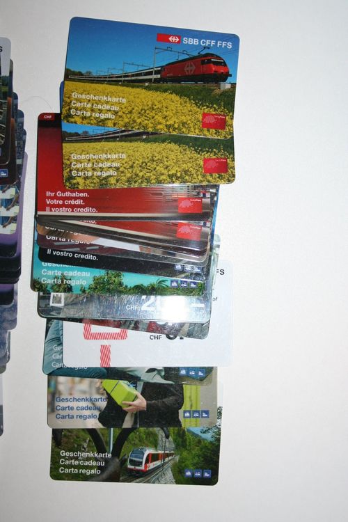 Cartes de téléphone: 123 leere Geschenkkarten SBB/BLS/ZB/RhB/VBL/MGB/FB/RB – D'occasion à Bern par ascona43 3