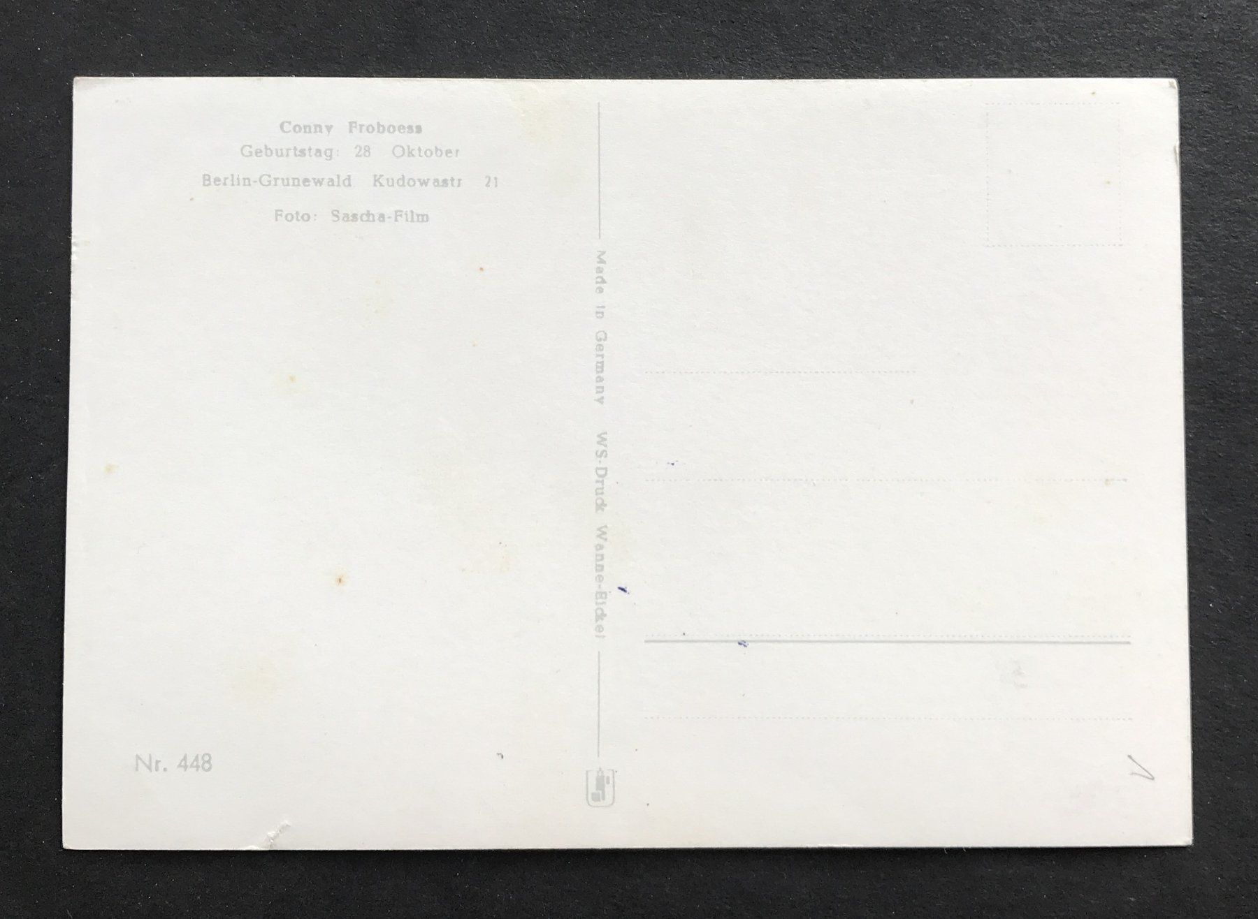 Cartoline postali: ANSICHTSKARTE CONNY FROBOESS – Usato da Ostermundigen venduto da wini63 1