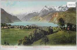 Brunnen und Urirotstock - Litho
