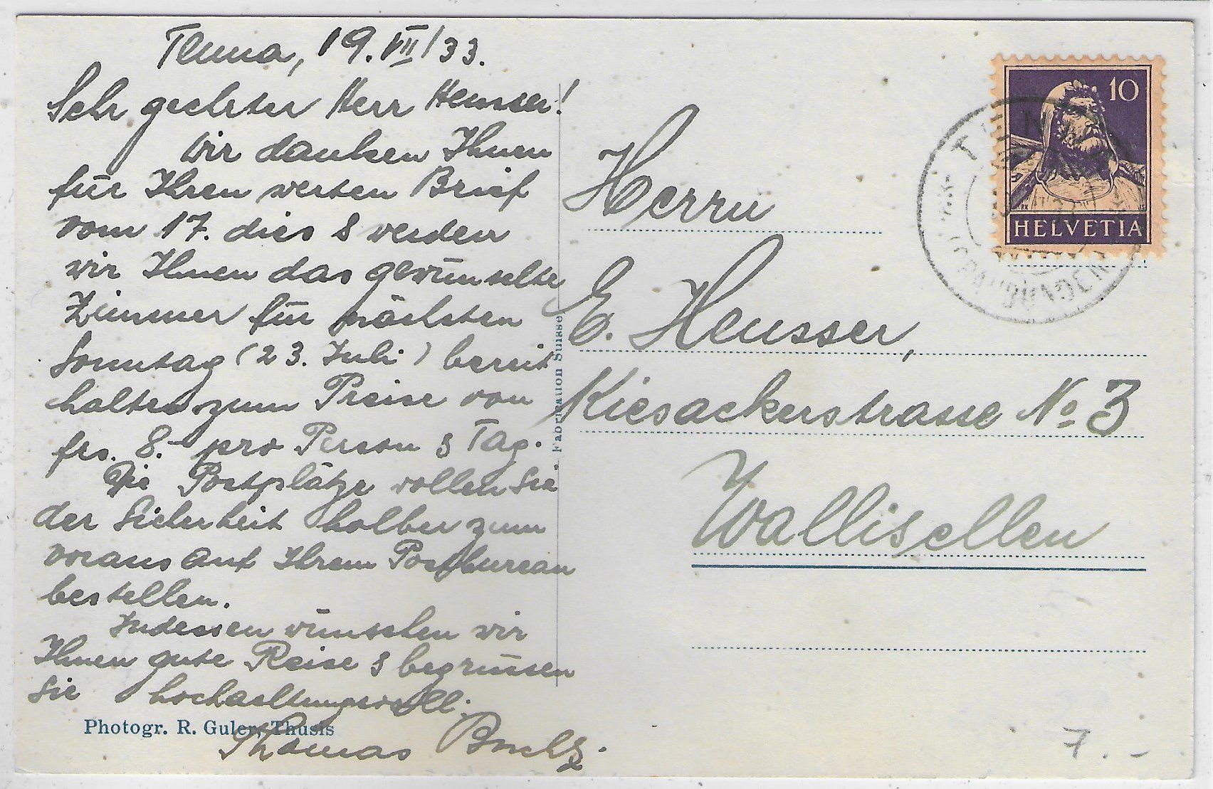 Cartoline postali: Luftkurort Tenna – Usato da Ettingen venduto da Kartenplanet 1