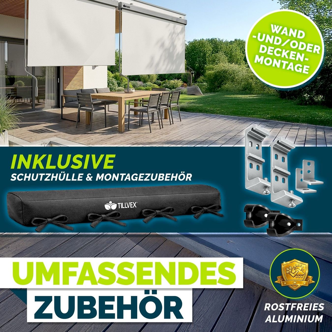 Tende da sole: Aussen-Senkrechtmarkise 200x250 beige – Nuovo e nell'imballaggio originale da Bottighofen venduto da zaap 5