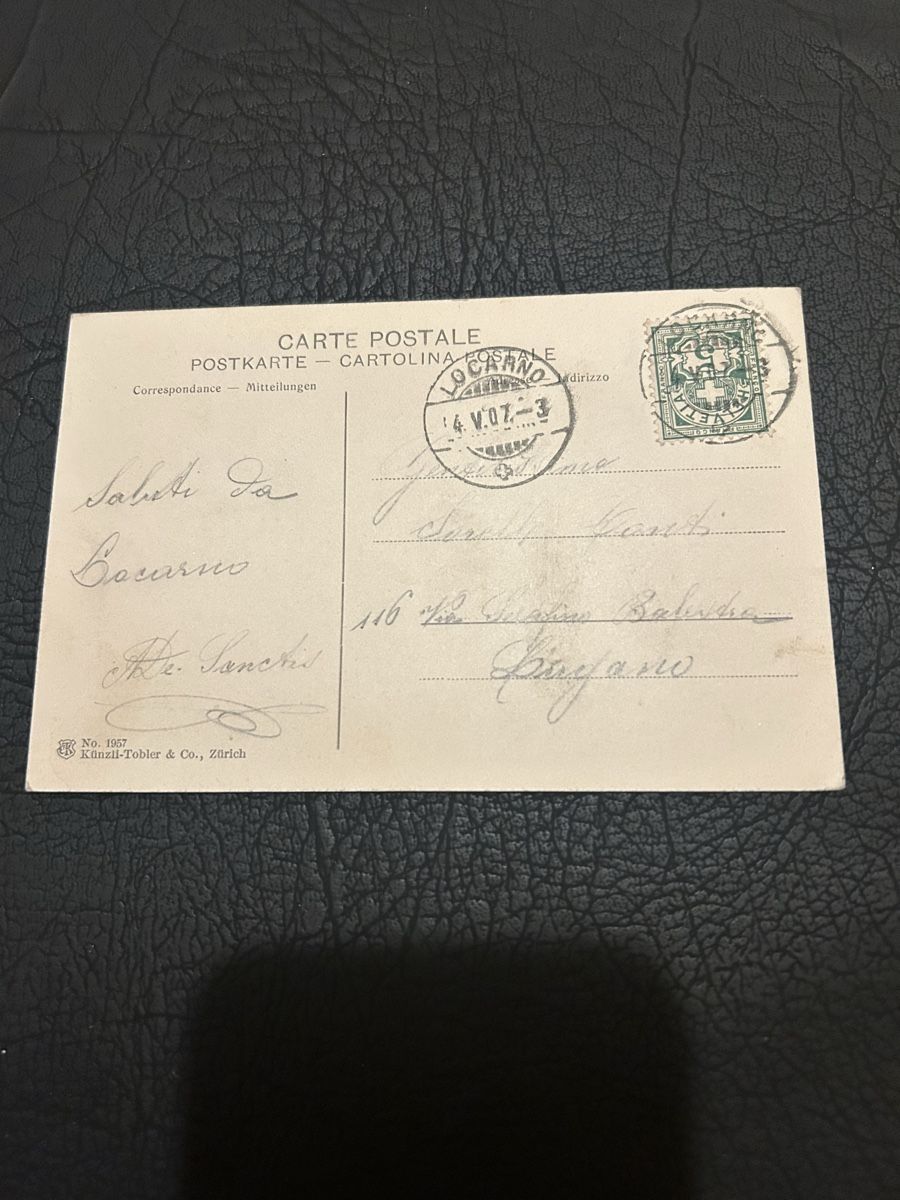 Cartoline postali: Locarno 1907 – Usato da Breganzona venduto da Milesbo 1