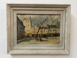 Aquarell "Paris Place du Tertre" auf Karton signiert