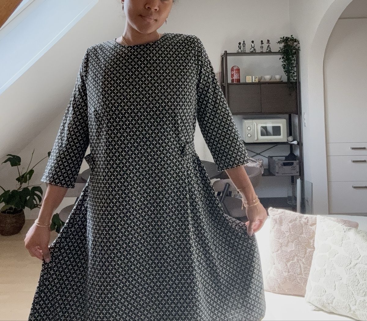 La Redoute Kleider: Kleid schwarz-weiss gemustert 3/4 Arm – Neu (gemäss Beschreibung) aus Winterthur von Flomiverse