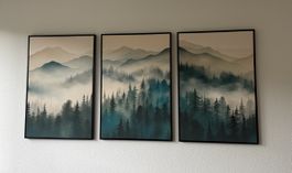Tryptique cadres forêt / art frame Forest nature