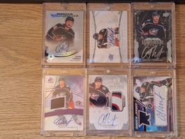 Calvin Thurkauf HC Lugano set 6x Auto Jersey Blue Jackets