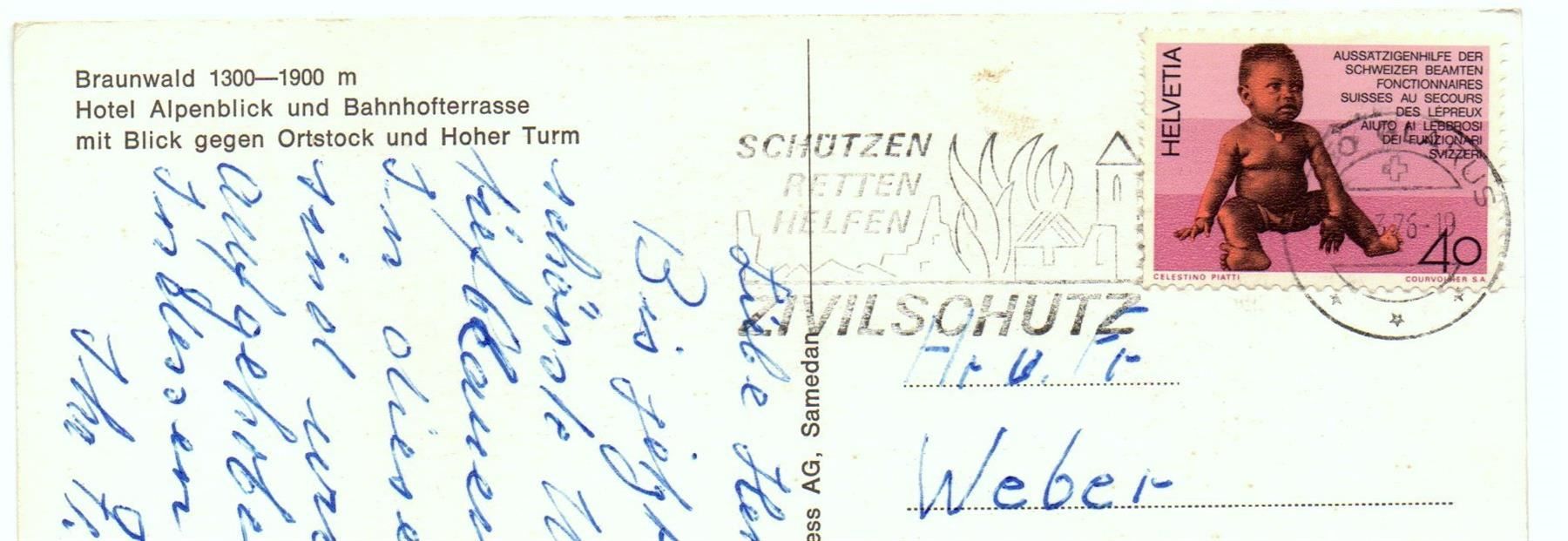 Cartes postales: BRAUNWALD Hotel Alpenblick – D'occasion à Jona par philajona 1