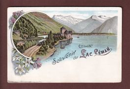Souvenir du LAC LEMAN - Chillon - 1903 Litho