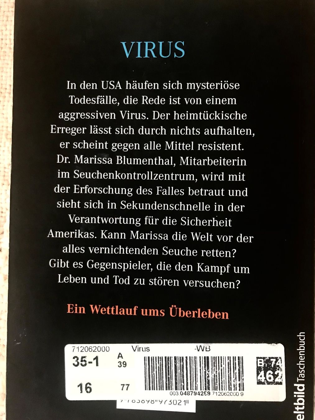 Libri: VIRUS - ROBIN COOK - THRILLER  - TASCHENBUCH – Usato da Buchs AG venduto da fischli610 1