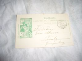 Postkarte mit Franko-Marke und Stempel 1901