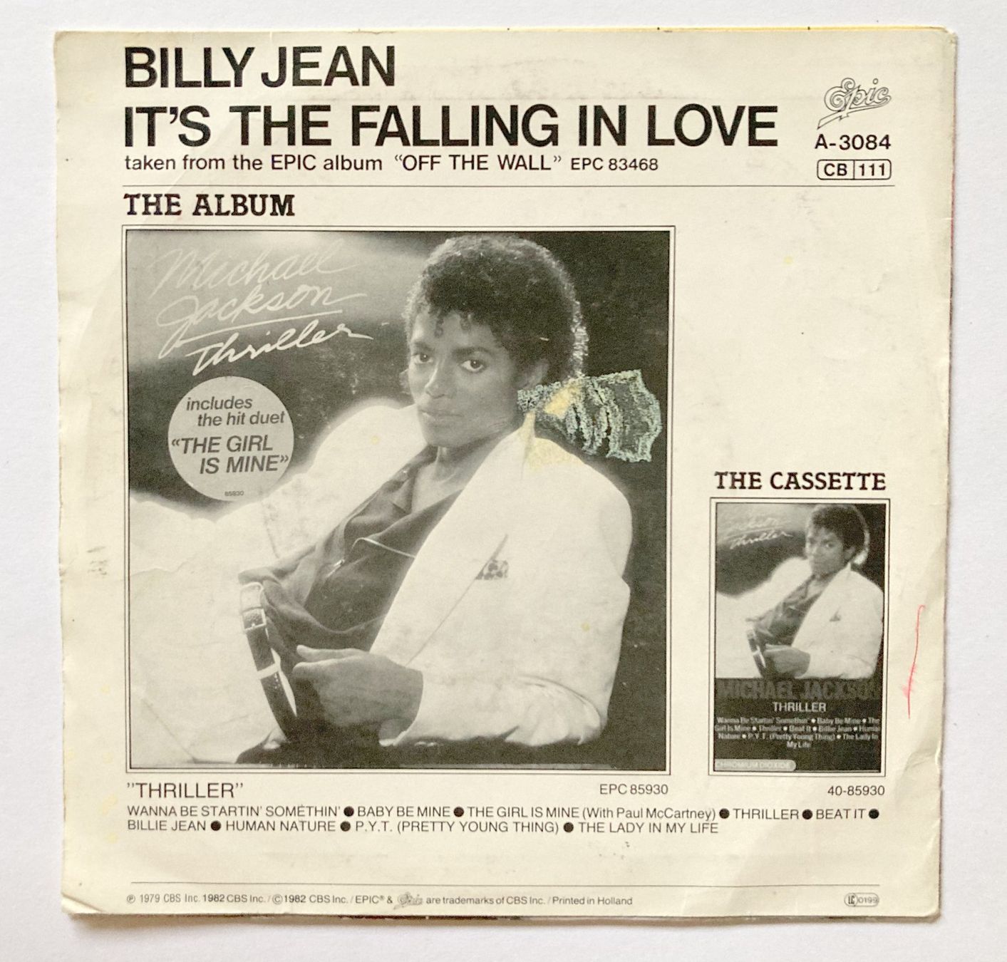 Vinyles: MICHAEL JACKSON - BILLIE JEAN – D'occasion à Bottens par hotter-than-hell 1