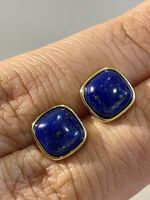 S925 Stift, Edelstein-Ohrringe, Lapislazuli-Ohrsteker