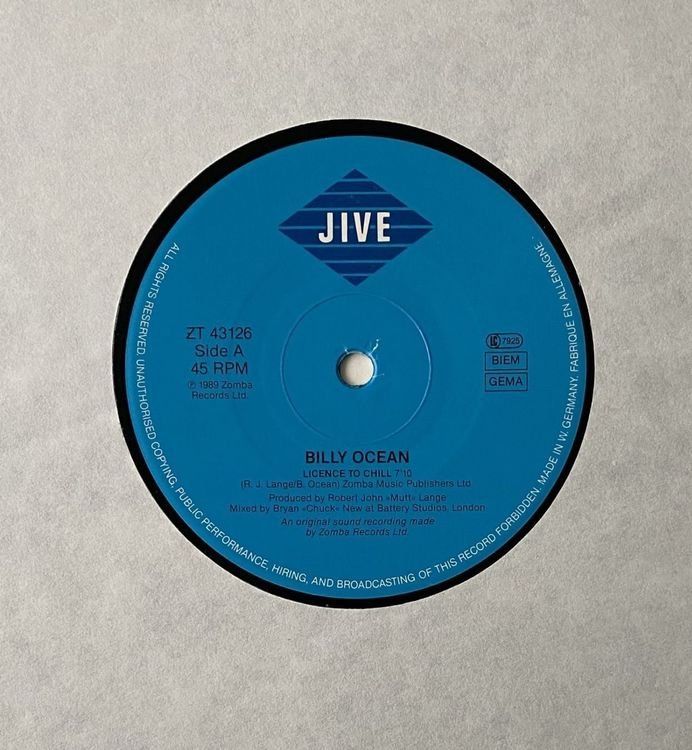 Dischi in vinile: Billy Ocean, Licence To Chill – Usato da Flums venduto da Empe1 2