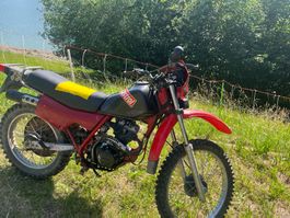 Honda Enduro Motorrad als Alpfahrzeug sehr viel Kraft
