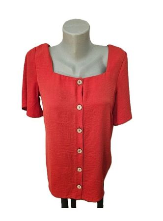 Rotes Sommer Top m. Holzknöpfen Gr. 36 neuw. Dorothy Perkins