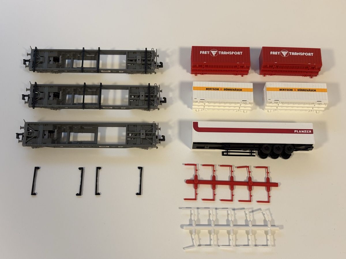 Trix Modellini di ferrovie: Trix 15045 Containerwagen Set SBB HUPAC – Usato da Lengnau AG venduto da Chefe43 1