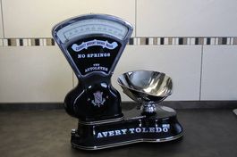 Bilancia Avery Toledo restaurata nera h 37 cm