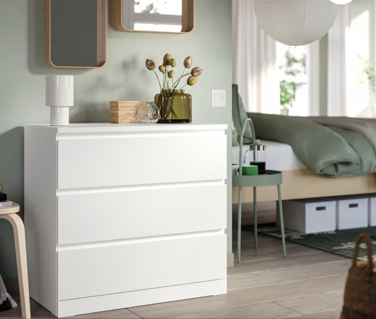 Zirkel: Malm Ikea white Kommode mit 3 Schublade – Gebraucht aus Meilen von pen_9tsz