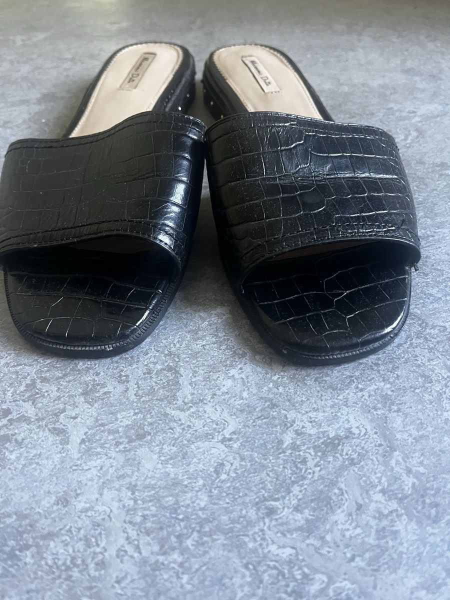 Massimo Dutti Scarpe da donna: Schwarze Leder Sandalen – Nuovo (secondo la descrizione) da Luzern venduto da ele_6wlj 1