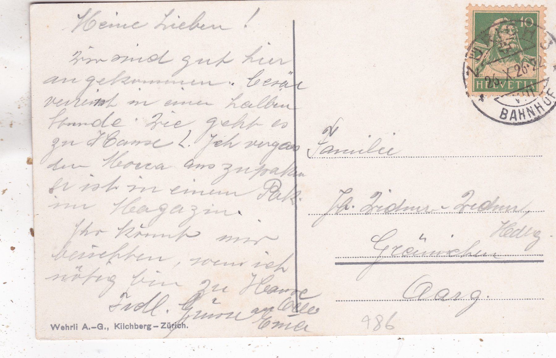Cartoline postali: Zürich Urania 1926 – Usato da Herisau venduto da Lisegrat2008 1