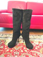 Strasssteine Stiefel Schwarz Italien