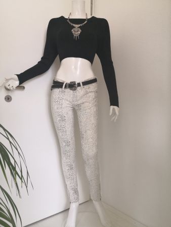 🤩MANGO SCHLANGEN-OPTIK JEANS WEISS-GRAU NEU & GUCCI P.