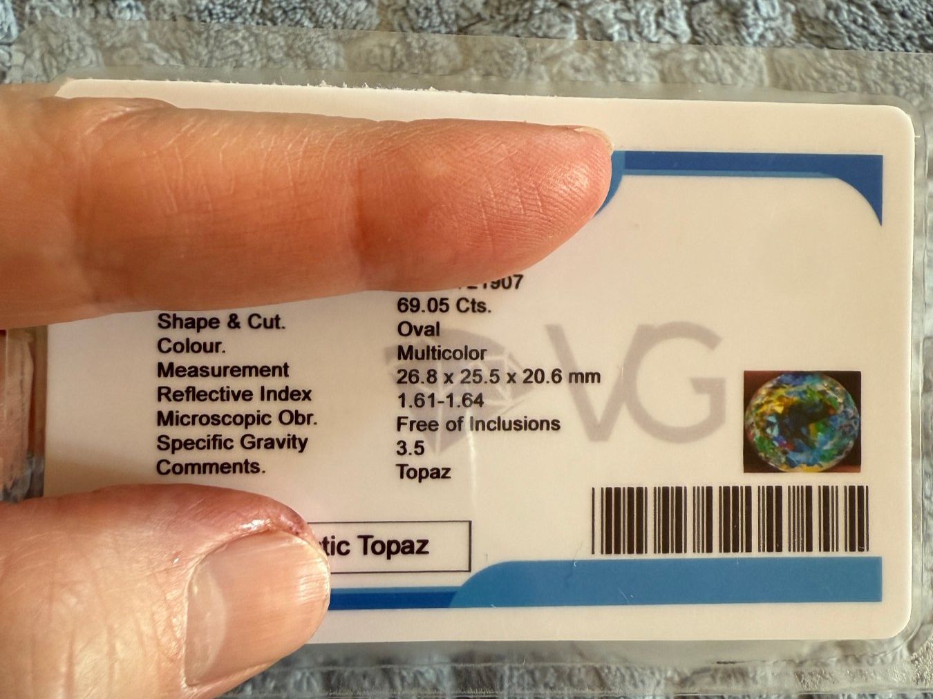 Edelsteine: Certified 69.05 Ct – Neu und originalverpackt aus Genève von AWWA 9