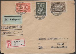 1926 R/DR Luftpost BERLIN - REVAL/Estland Mischfrank. ab 1.-