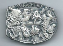 Fasnachtsplakette Basel, "Blaggedde" 1980 (Silber)