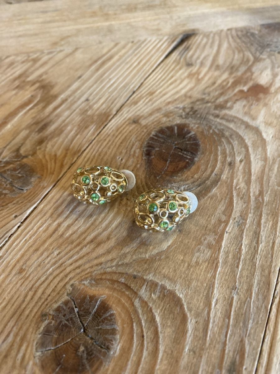 Boucles d'oreille: Ohrclips Gold-grün – Neuf (Voir description) à Saanenmöser par ballerinas