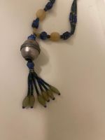 Afghan ethnic necklace with lapis lazuli and malachite