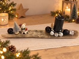 Weihnachtsdekoration Treibholz mit Kerze ungebraucht