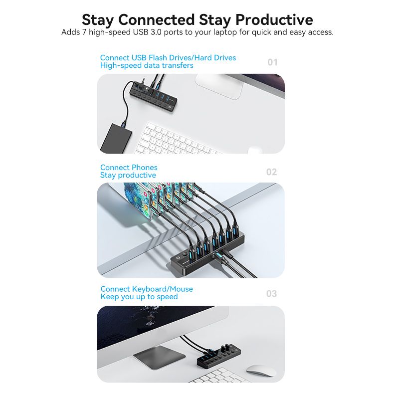 Hub & Switch: 8 in 1 USB 3.0 Port hub – Nuovo e nell'imballaggio originale da Dietlikon venduto da Salesmax 2