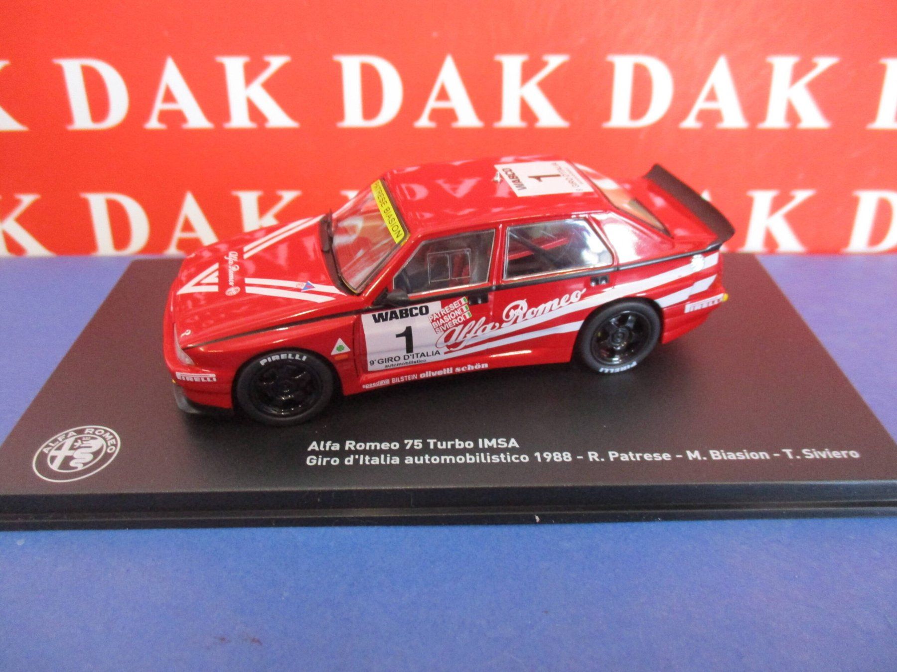 Alfa Romeo Modellini d'auto: Alfa Romeo 75 Turbo IMSA (1988) – Nuovo (secondo la descrizione) da Flawil venduto da Imperiosud