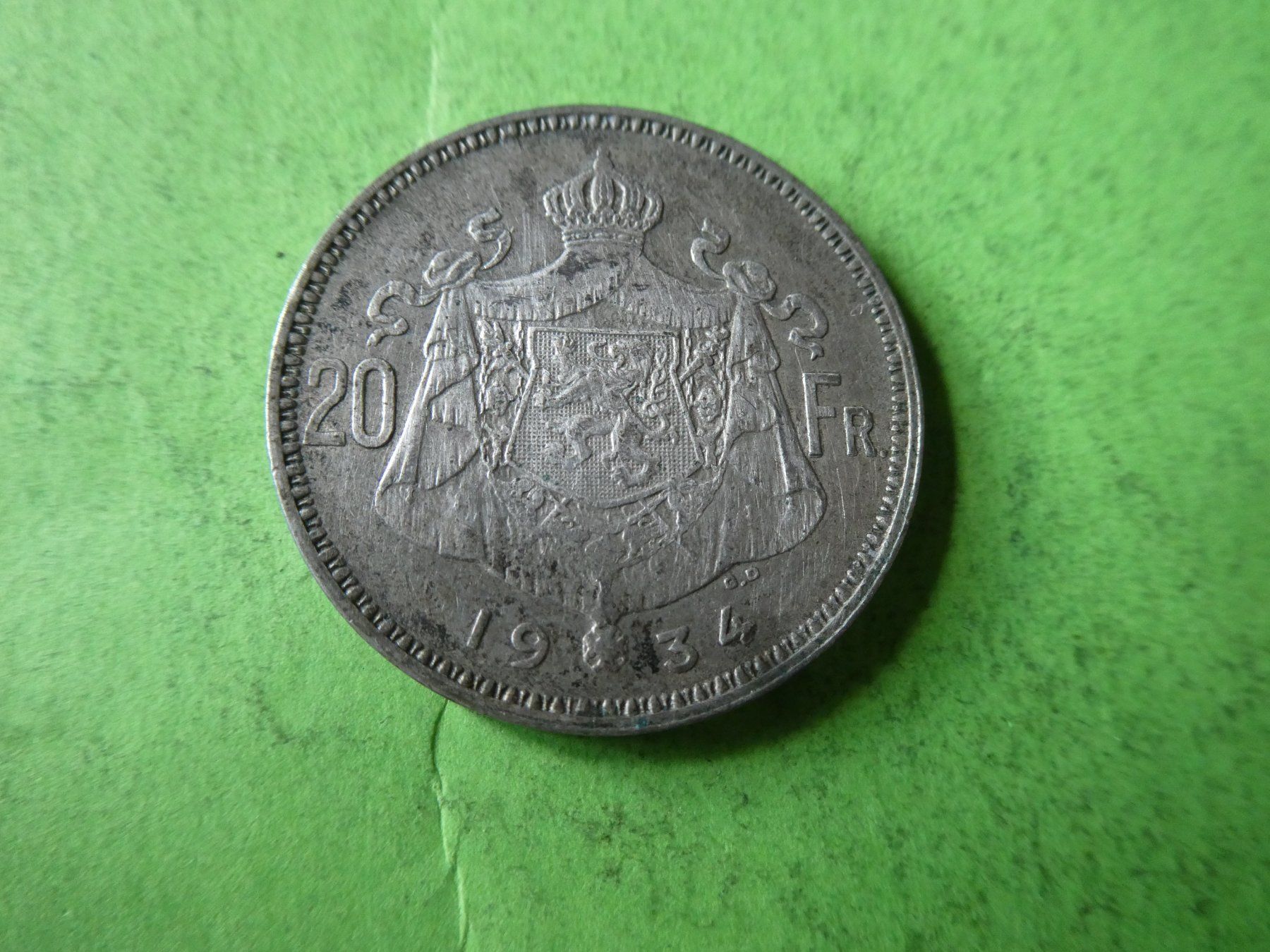 Tutti le monete: Belgien 1934, 20 Francs,  Silber – Usato da Hinterforst venduto da Rohusri