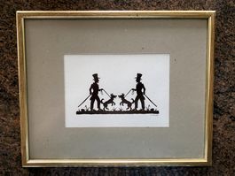 Scherenschnitt (Elegante Herren mit Hunden