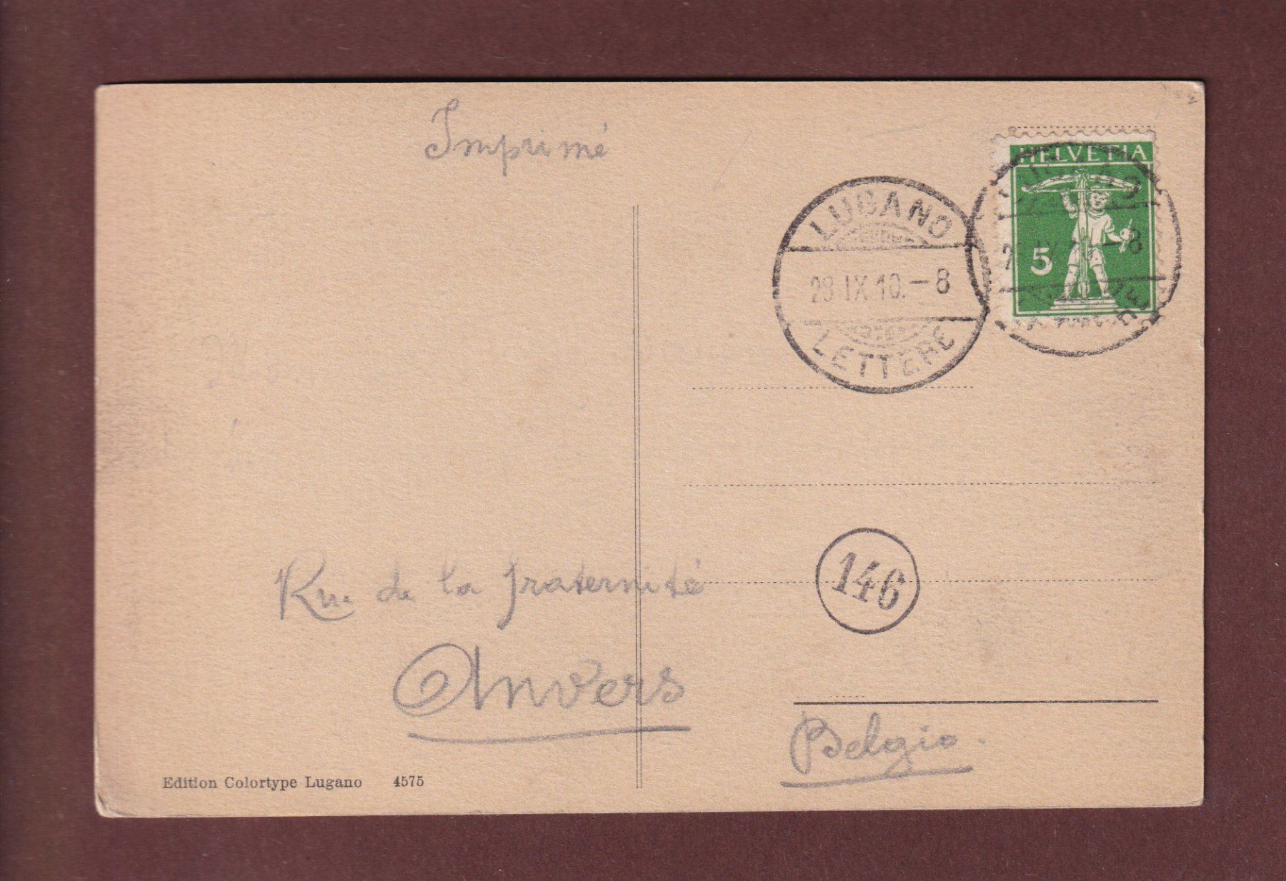 Cartoline postali: LUGANO - Panorama - 1910 – Usato da Pully venduto da nicecards 1