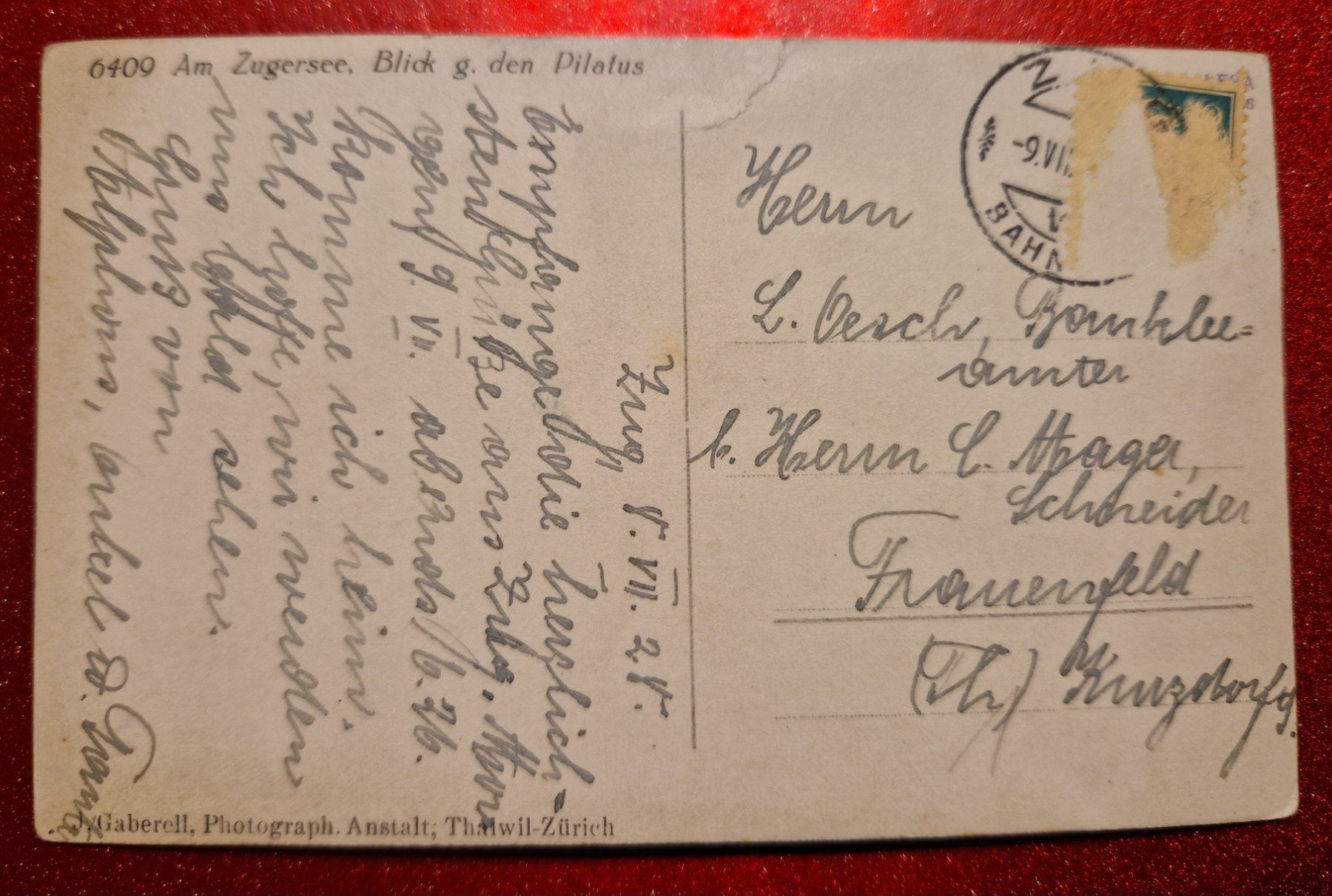 Cartoline postali: Zugersee mit Pilatus 1928 RAR – Usato da Melchnau venduto da Arthurius 1