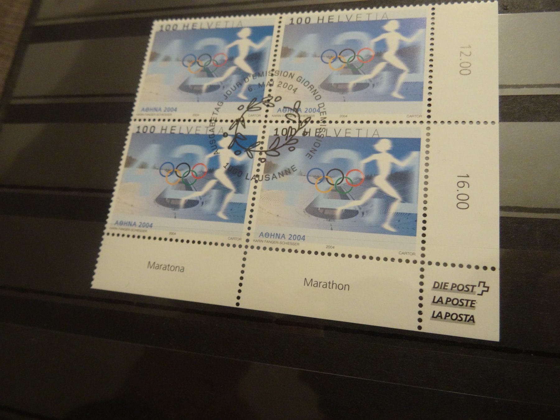 Tous les timbres: 2004 Athen Viererblock ET-STEMPEL – D'occasion à Olten par pechsisa1