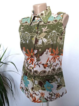 Top chemisier floral - 100% coton –Alan Red – Taille S