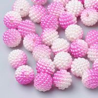 Acrylperlen Beere Pink gemustert 10mm / 10St. / Ausverkauf