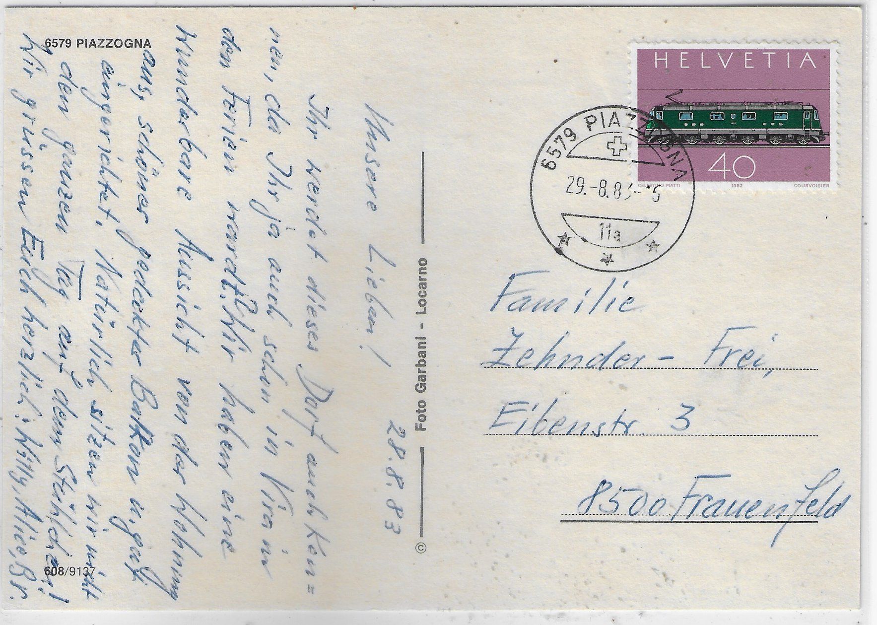 Cartoline postali: Piazzogna - Vue generale – Usato da Ettingen venduto da Kartenplanet 1