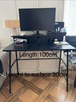 Schreibtisch schwarz mit Schublade L100cm H90cm 