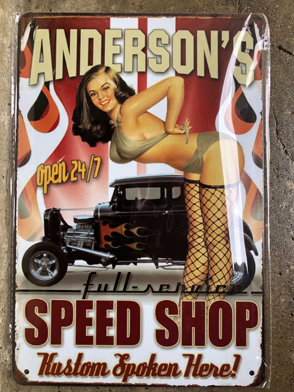 Schilder: Speed shop pin up hot rod – Neu und originalverpackt aus Reinach AG von rares75