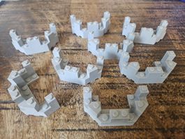 lego 6066 lot de 8 pièces Light Bluish Gray Castle