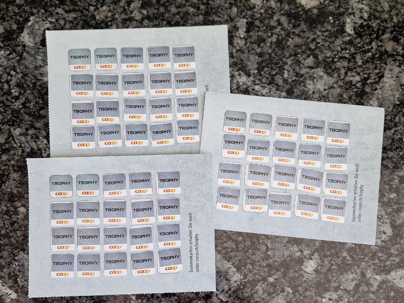 Coop Timbres & points: 3 volle Coop Trophy Karten  – Neuf avec emballage d'origine à Uster par Gulabin