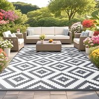 Outdoor Teppich 240x300 cm wetterfest wendbar grau