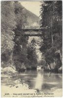AK Montbovon, Vieux pont couvert sur la Sarine, 1909